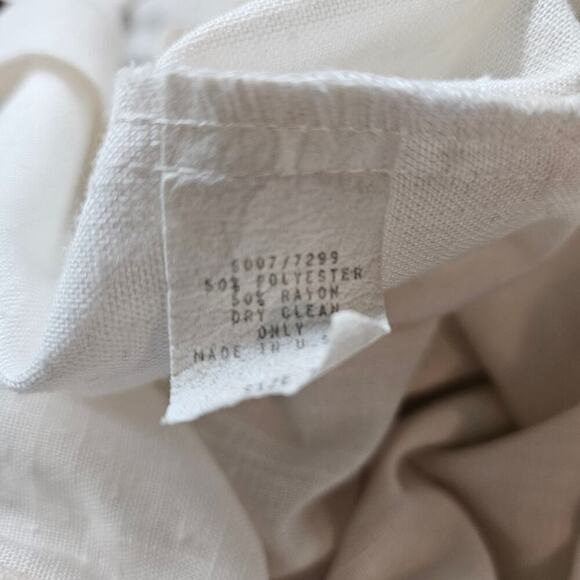 Vintage Blazer Women Size 16 White 80s Fitted Glam Rock Preppy Going Out Neutral - Picture 10 of 10